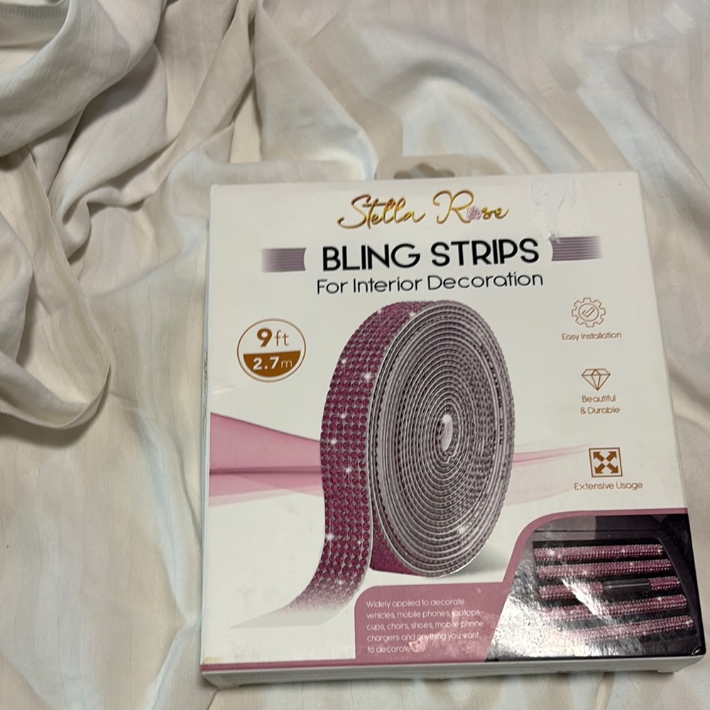 Stella Rose Pink Bling Strips for Interior Decoration